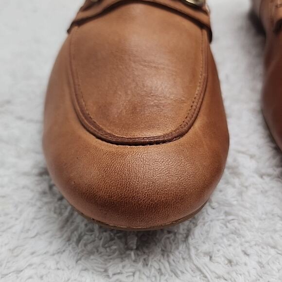 PAUL GREEN NEWCASTLE TAN LEATHER GOLD CHAIN LINK LOAFERS LADIES SIZE 10 NWOB - Picture 4 of 16